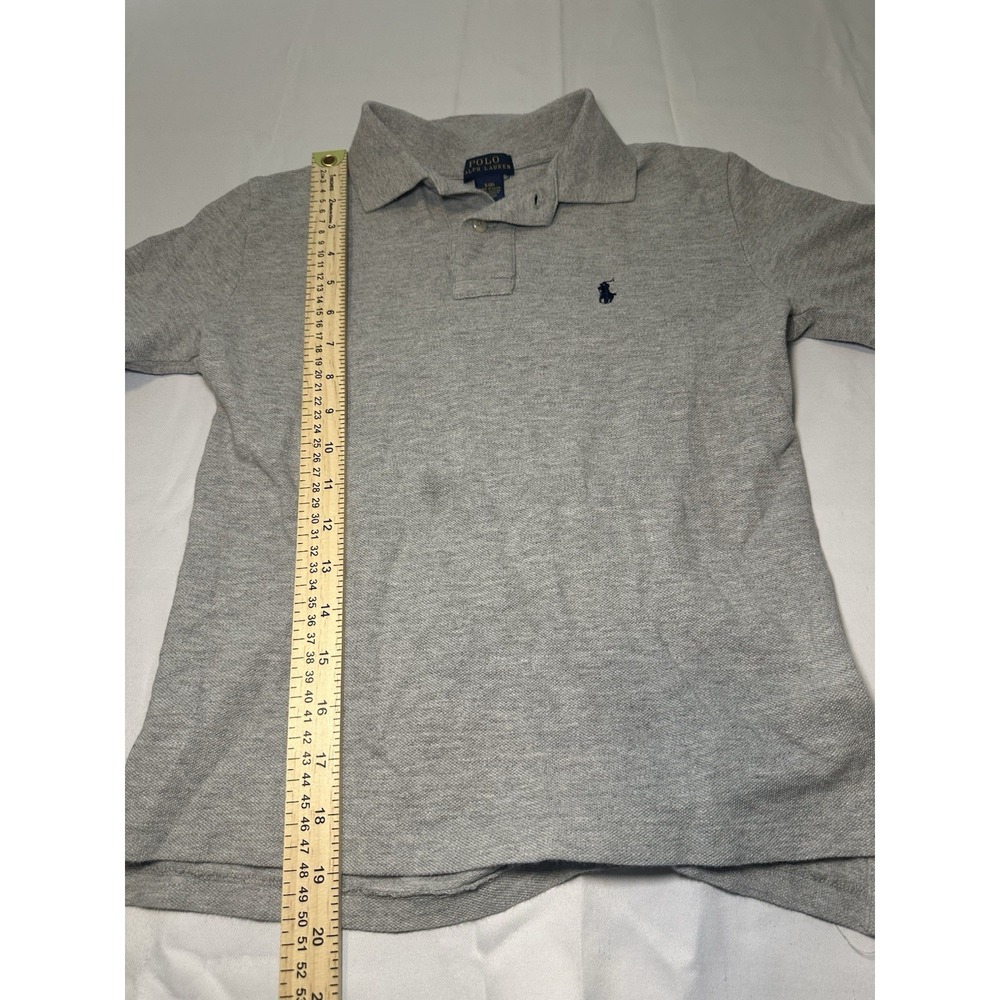 Polo Ralph Lauren Boys Gray Short Sleeve Polo Shirt Size S 8 Classic Cotton - Picture 3 of 8